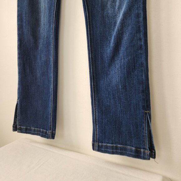 KanCan LA Constance Essentials High Rise Bootcut Jeans Side Slit Dark Wash Denim - Picture 3 of 16